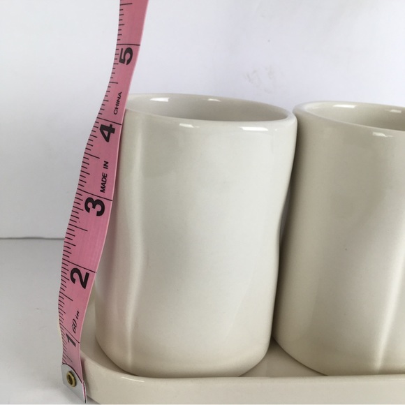 Rae Dunn Artisan Collection by Magenta Hair Face Nails Ceramic Set with Tray - Picture 8 of 12